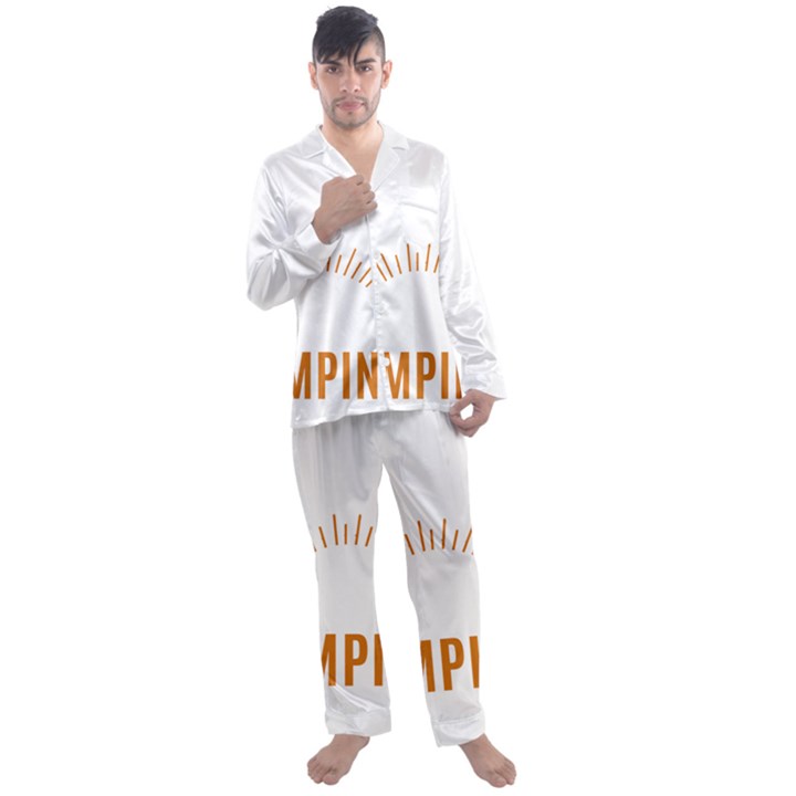 I Love Camping Men s Long Sleeve Satin Pajamas Set