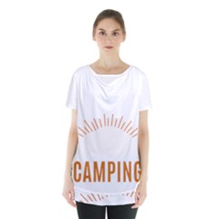 I Love Camping Skirt Hem Sports Top by PFashionArt