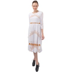 I Love Camping Ruffle End Midi Chiffon Dress