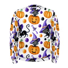 Halloween Cat Pattern Men s Sweatshirt by designsbymallika