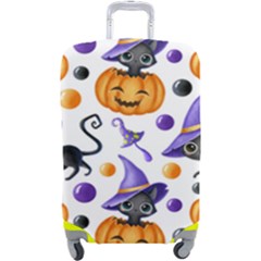 Halloween Cat Pattern Luggage Cover (large) by designsbymallika