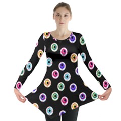 Eye Halloween Pattern Long Sleeve Tunic  by designsbymallika