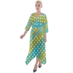 Abstract-polkadot 01 Quarter Sleeve Wrap Front Maxi Dress by nate14shop