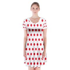 Abstract-polkadot 02 Short Sleeve V-neck Flare Dress by nate14shop