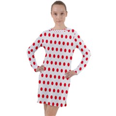 Abstract-polkadot 02 Long Sleeve Hoodie Dress by nate14shop