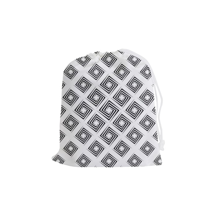 Abstract-box-white Drawstring Pouch (Medium)