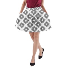 Abstract-box-white A-line Pocket Skirt by nate14shop