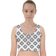 Abstract-box-white Velvet Racer Back Crop Top by nate14shop