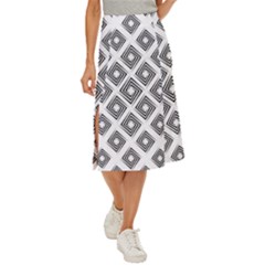 Abstract-box-white Midi Panel Skirt by nate14shop