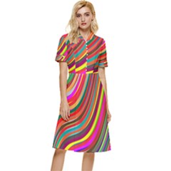Abstract-calorfull Button Top Knee Length Dress by nate14shop