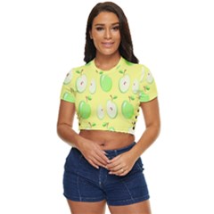 Apples Side Button Cropped Tee by nate14shop