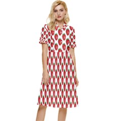 Strobery Fruit Colorful Button Top Knee Length Dress by nate14shop