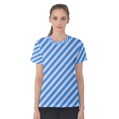 Stripes-lines Blue Women s Cotton Tee