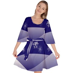 Snowflakes Velour Kimono Dress