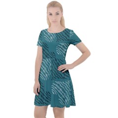 Seamless-pattern Cap Sleeve Velour Dress  by nate14shop