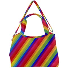Rainbow-lines Double Compartment Shoulder Bag