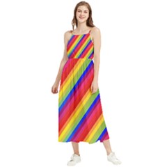 Rainbow-lines Boho Sleeveless Summer Dress