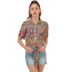 Retro Tie Front Shirt  by nate14shop