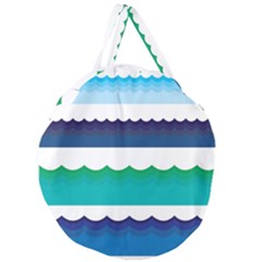 Water-border Giant Round Zipper Tote by nate14shop