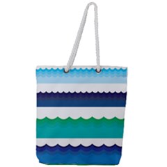 Water-border Full Print Rope Handle Tote (large) by nate14shop