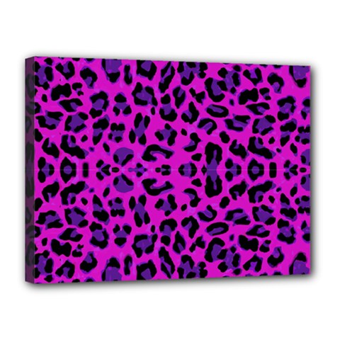 Pattern-tiger-purple Canvas 16  X 12  (stretched) by nate14shop