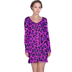 Pattern-tiger-purple Long Sleeve Nightdress by nate14shop