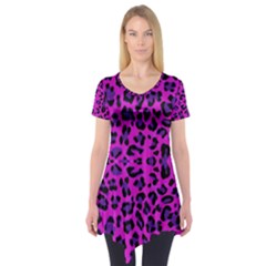 Pattern-tiger-purple Short Sleeve Tunic 