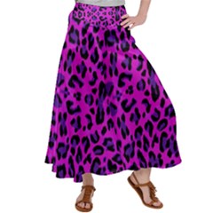 Pattern-tiger-purple Satin Palazzo Pants