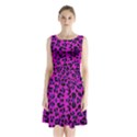 Pattern-tiger-purple Sleeveless Waist Tie Chiffon Dress View1