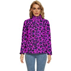 Pattern-tiger-purple Women s Puffer Bubble Jacket Coat