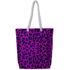 Pattern-tiger-purple Full Print Rope Handle Tote (Small)