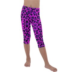 Pattern-tiger-purple Kids  Lightweight Velour Capri Leggings  by nate14shop