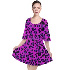 Pattern-tiger-purple Velour Kimono Dress