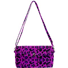 Pattern-tiger-purple Removable Strap Clutch Bag