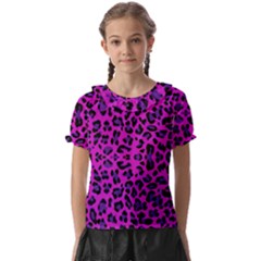 Pattern-tiger-purple Kids  Frill Chiffon Blouse by nate14shop