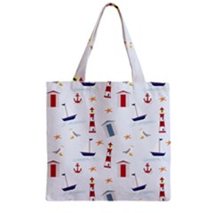 Nautical-ilustrasi Zipper Grocery Tote Bag by nate14shop