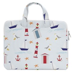 Nautical-ilustrasi Macbook Pro 13  Double Pocket Laptop Bag by nate14shop