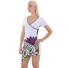 IM Fourth Dimension Colour 3 Short Sleeve Asymmetric Mini Dress