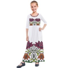 IM Fourth Dimension Colour 3 Kids  Quarter Sleeve Maxi Dress