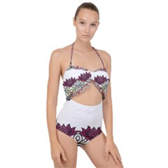 IM Fourth Dimension Colour 3 Scallop Top Cut Out Swimsuit