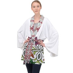 Im Fourth Dimension Colour 3 Long Sleeve Velvet Kimono  by imanmulyana