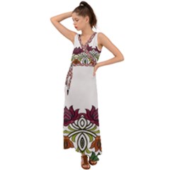 IM Fourth Dimension Colour 3 V-Neck Chiffon Maxi Dress