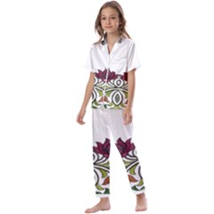 IM Fourth Dimension Colour 3 Kids  Satin Short Sleeve Pajamas Set