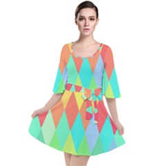 Low-poly Velour Kimono Dress