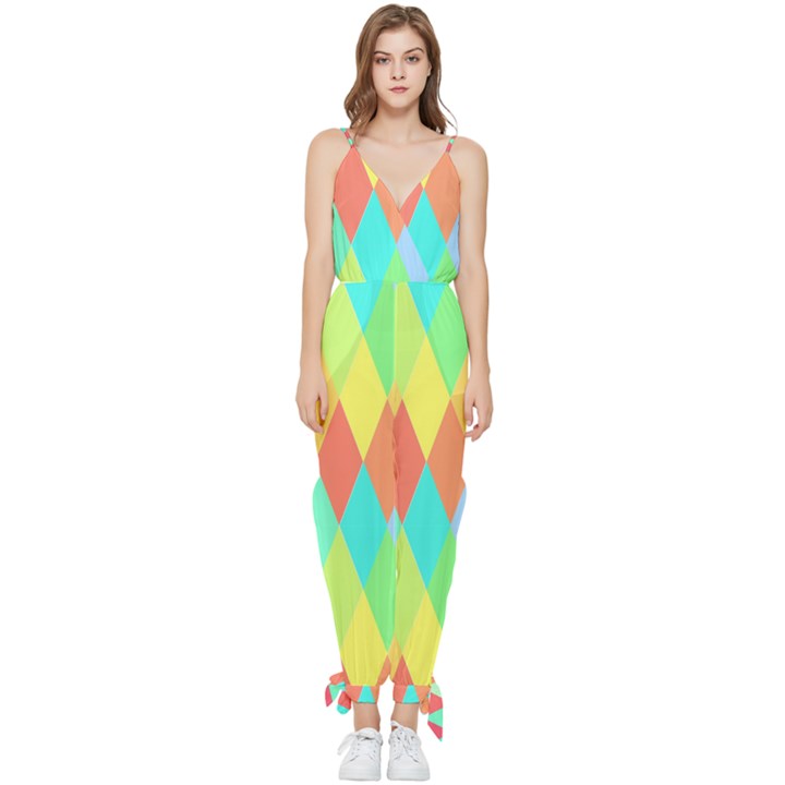 Low-poly Sleeveless Tie Ankle Chiffon Jumpsuit