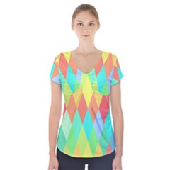 Low-poly Short Sleeve Front Detail Top by nate14shop