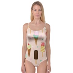 Cute-pink-ice-cream-and-candy-seamless-pattern-vector Camisole Leotard 