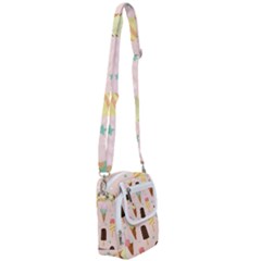 Cute-pink-ice-cream-and-candy-seamless-pattern-vector Shoulder Strap Belt Bag by nate14shop