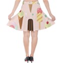 Cute-pink-ice-cream-and-candy-seamless-pattern-vector Velvet High Waist Skirt View2