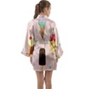 Cute-pink-ice-cream-and-candy-seamless-pattern-vector Long Sleeve Satin Kimono View2